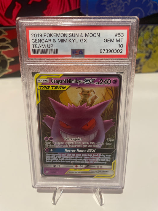 2019 Pokémon Sun & Moon Gengar & Mimikyu GX Tag Team Up - PSA 10