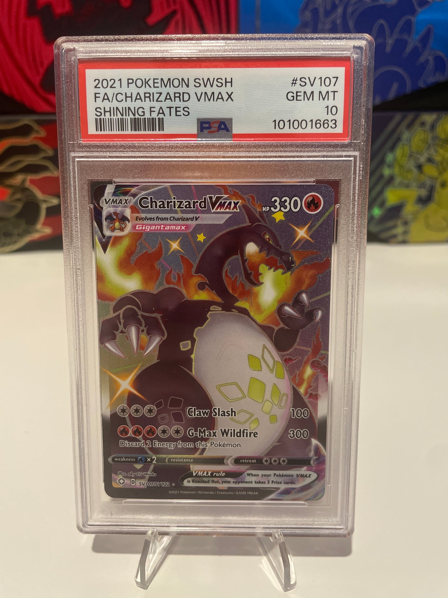 2021 Pokémon SWSH FA/Charizard Vmax Shining Fates - PSA 10